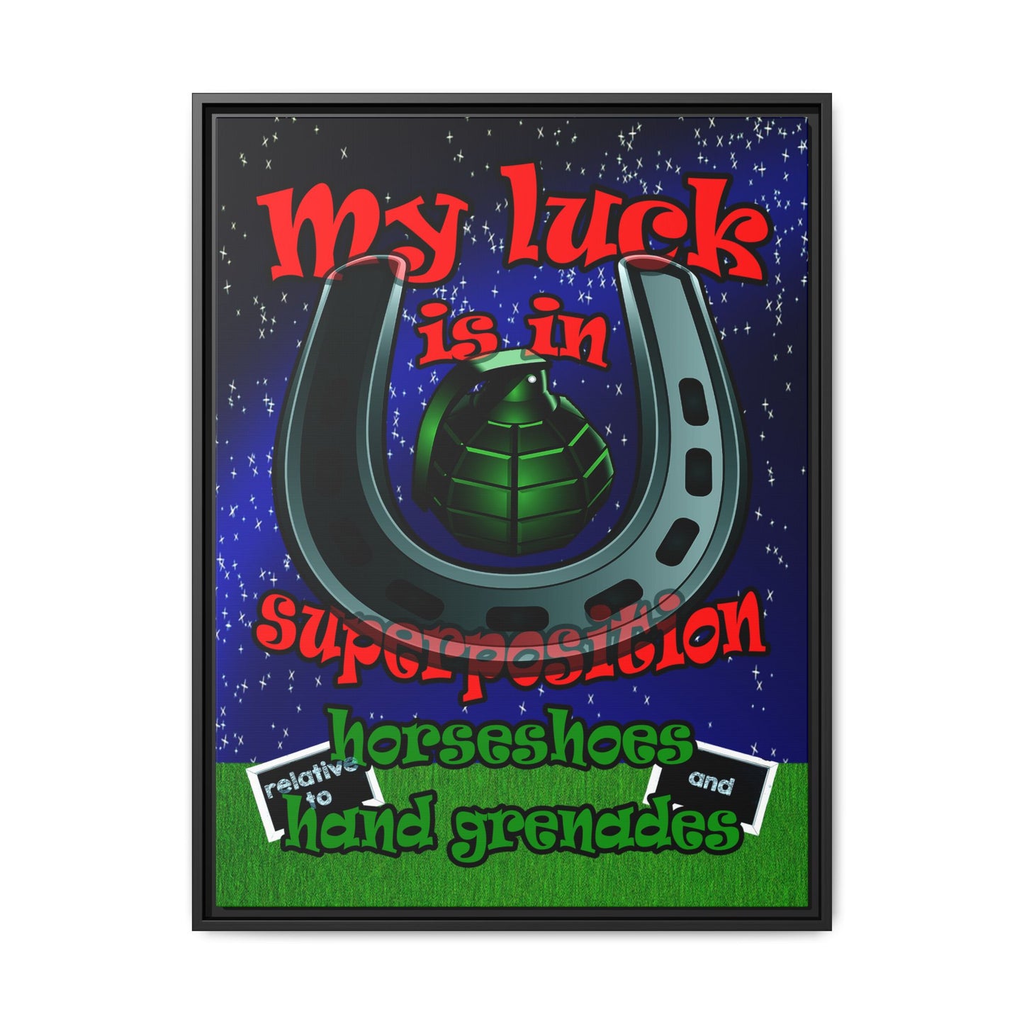 my luck - framed canvas art ('snoops' background)
