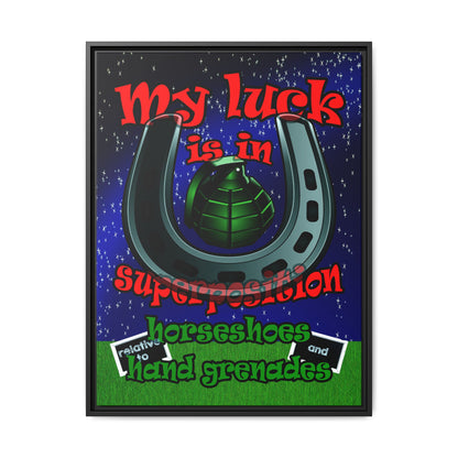 my luck - framed canvas art ('snoops' background)