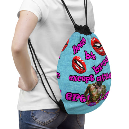 hoes b4 bros - Drawstring Bag (faded blue)