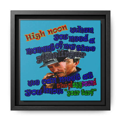 high noon - framed canvas art (turquoise)