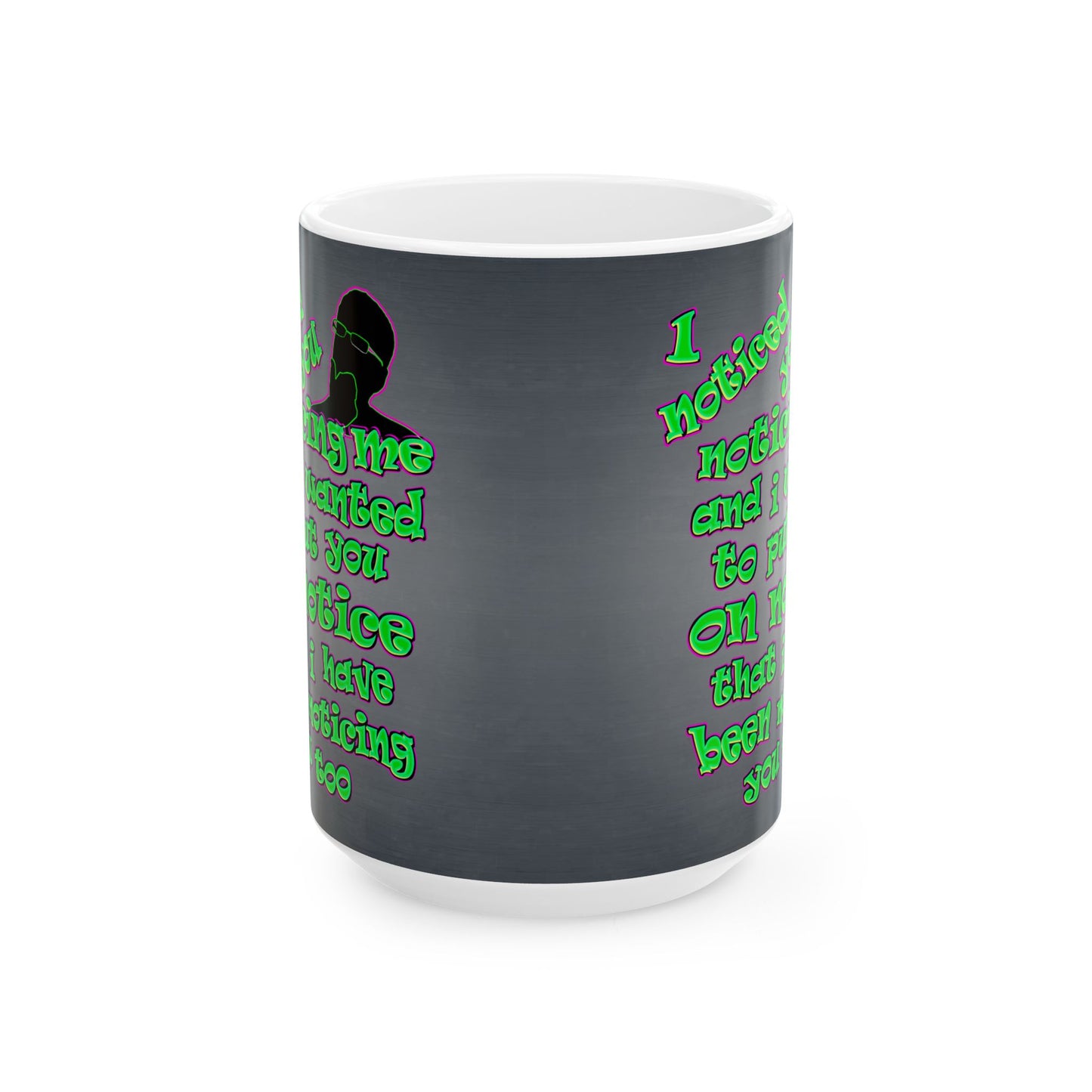 noticed you noticing - White Mug (grey-light grey)