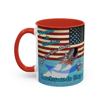 shoot for the stars - Accent Mug (faded blue)