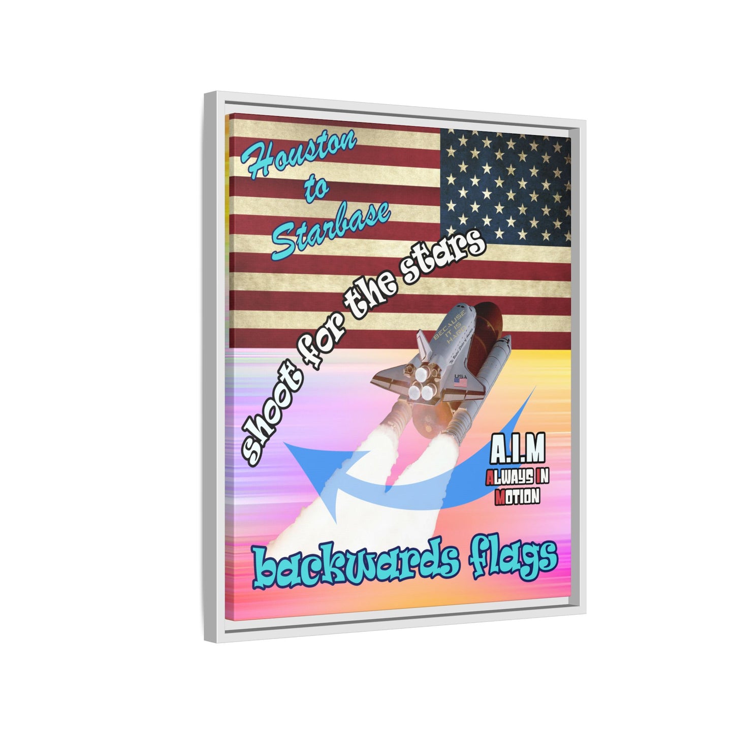 shoot for the stars - framed canvas art (color blur)