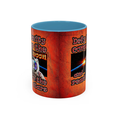 defy conquer reach - Accent Mug (burnt orange)