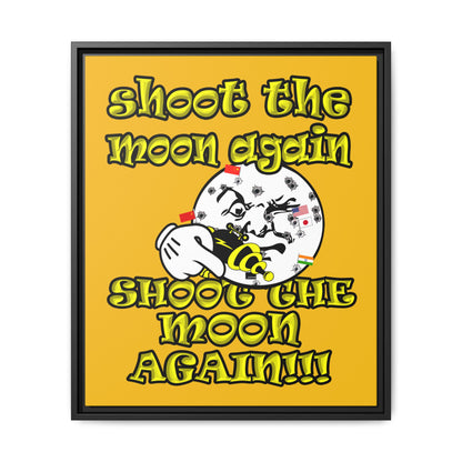 shoot the moon again - framed canvas art (yellow)