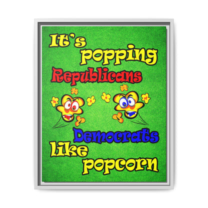 popping like popcorn - framed canvas art (green turf)
