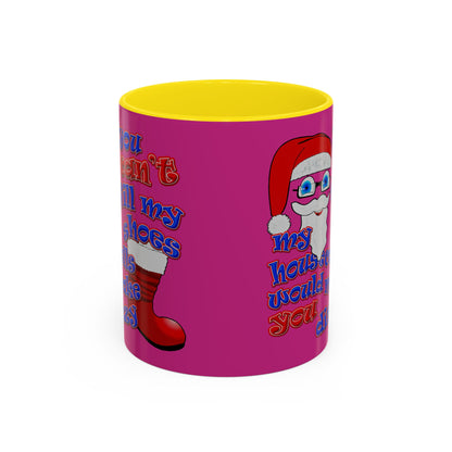 santa's shoes - Accent Mug (pink)