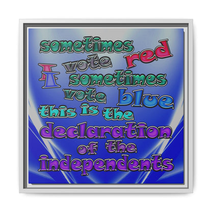 declaration of the independents - framed canvas art (blue-white wave)