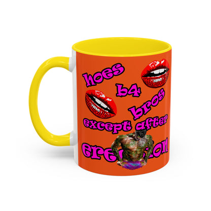 hoes b4 bros - Accent Mug (orange)