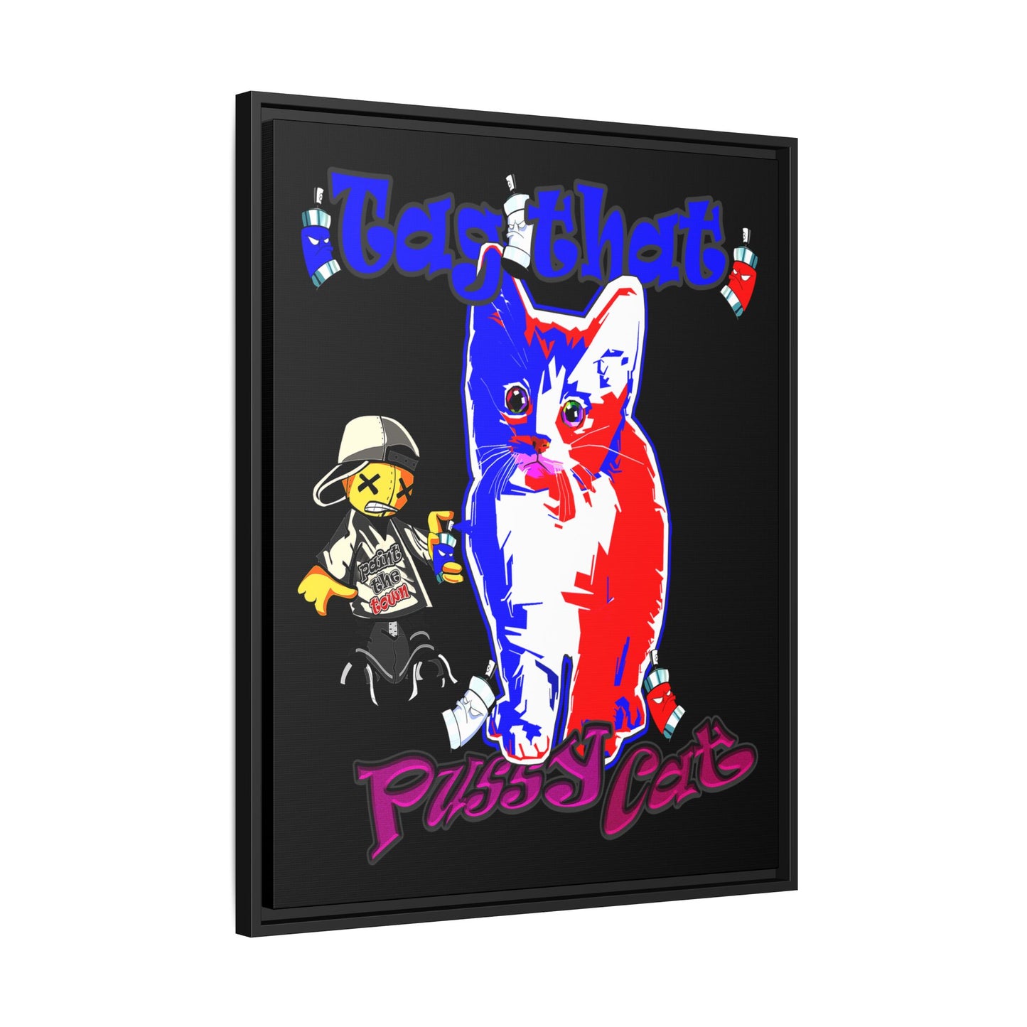 tag that - framed canvas art (black)