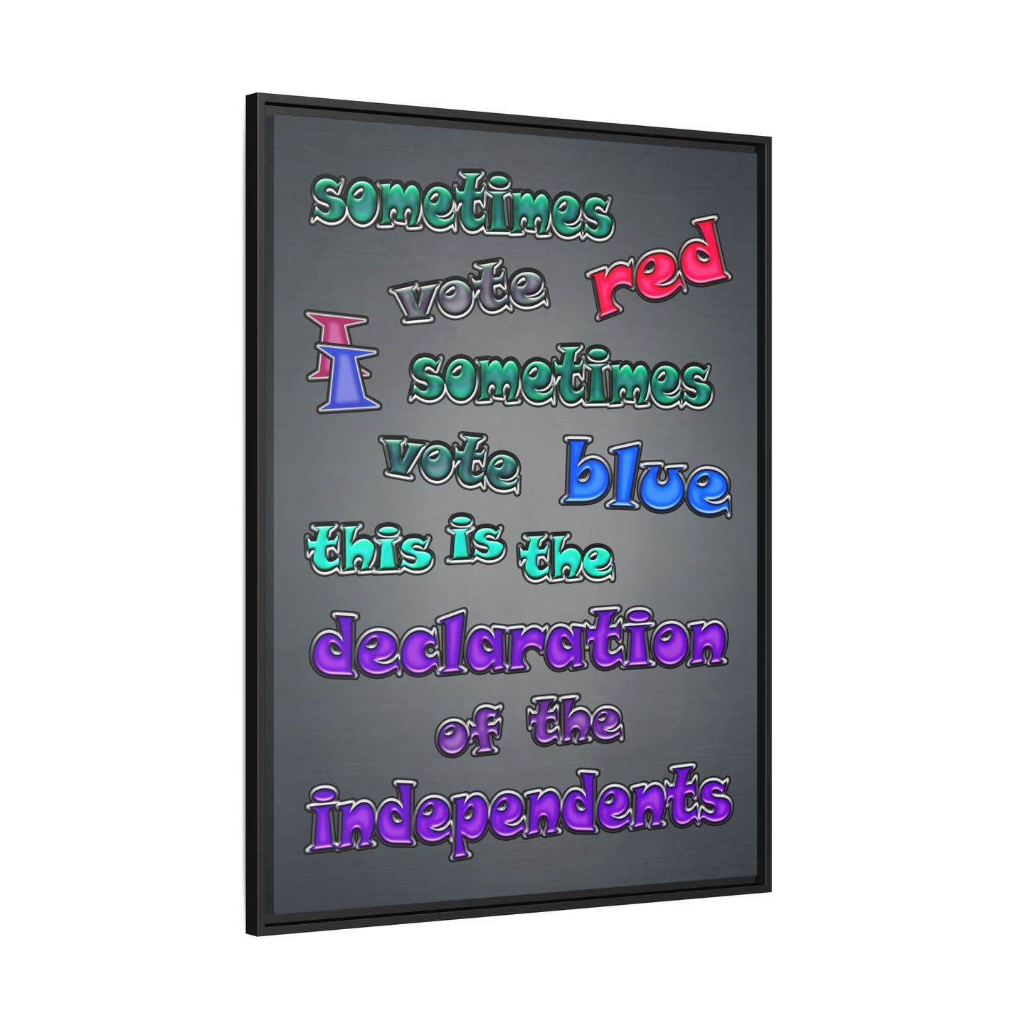 declaration of the independents - framed canvas art (grey-light grey)