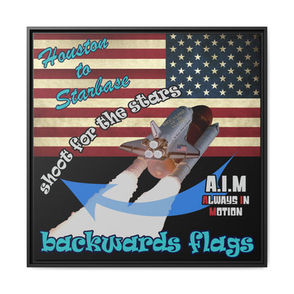 shoot for the stars - framed canvas art (black)