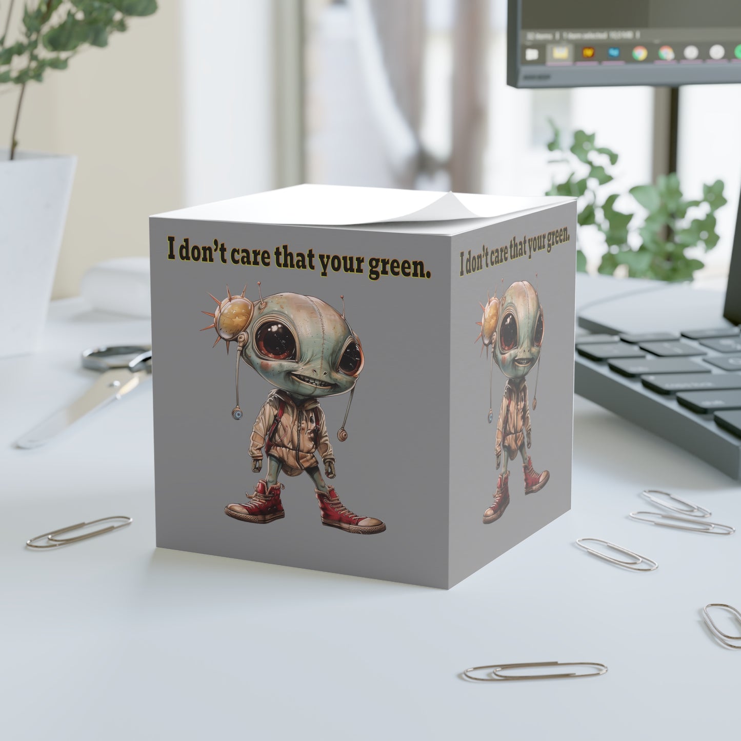 I don't care that your green - note cube (grey)