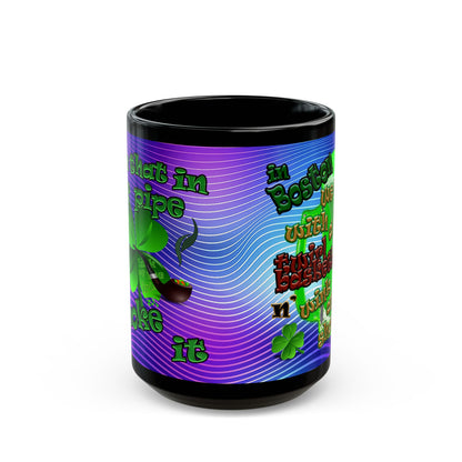 celtics logo - Black Mug (purple wave)