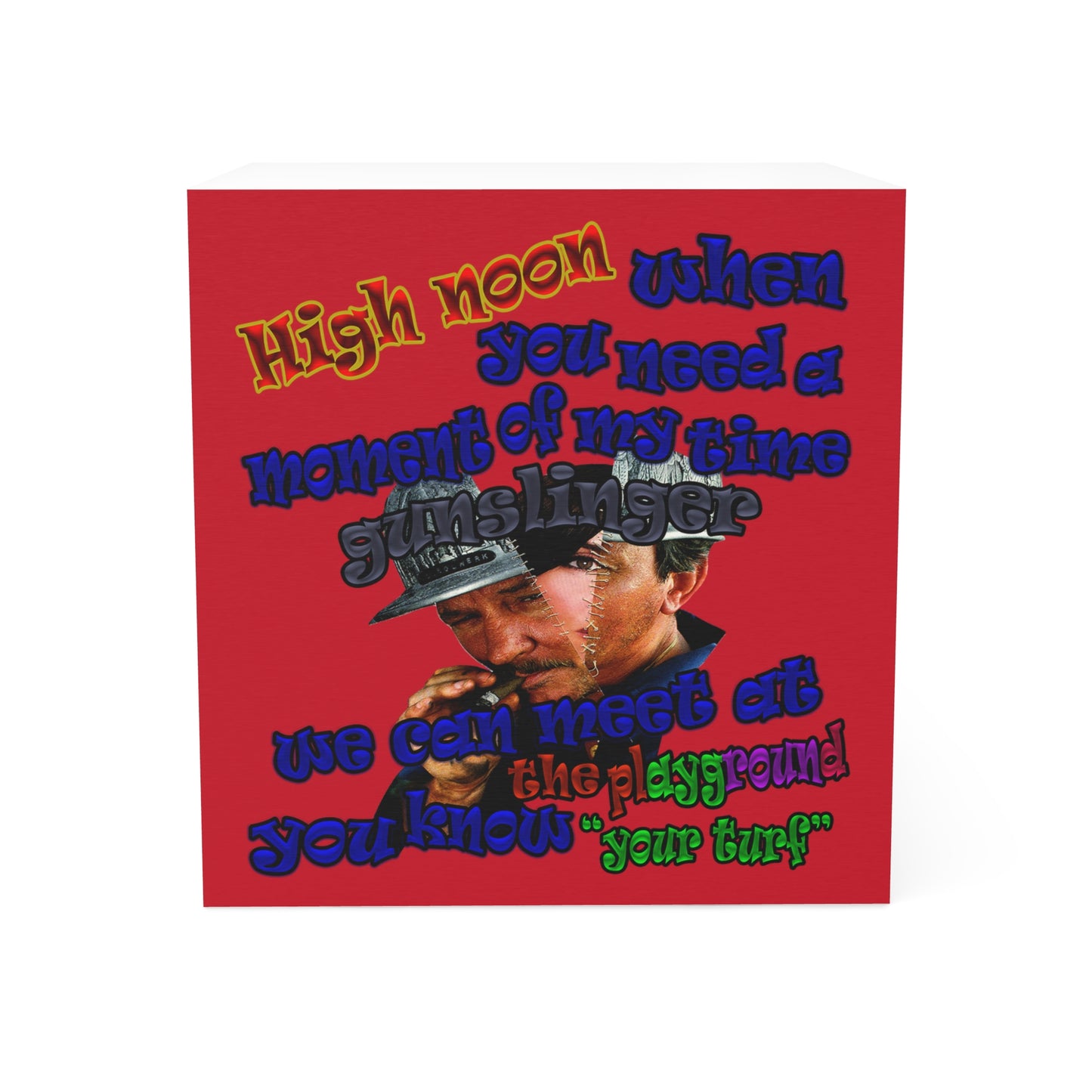 high noon - note cube (dark red)