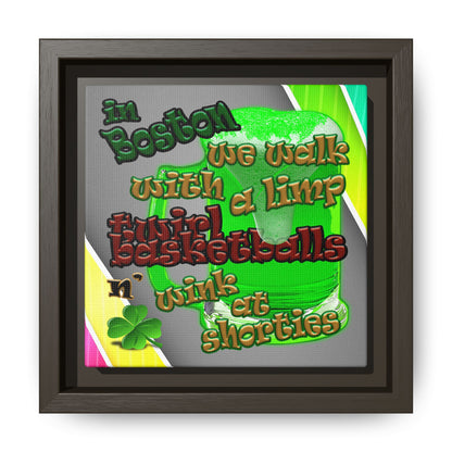 celtics logo - framed canvas art (rainbow split)