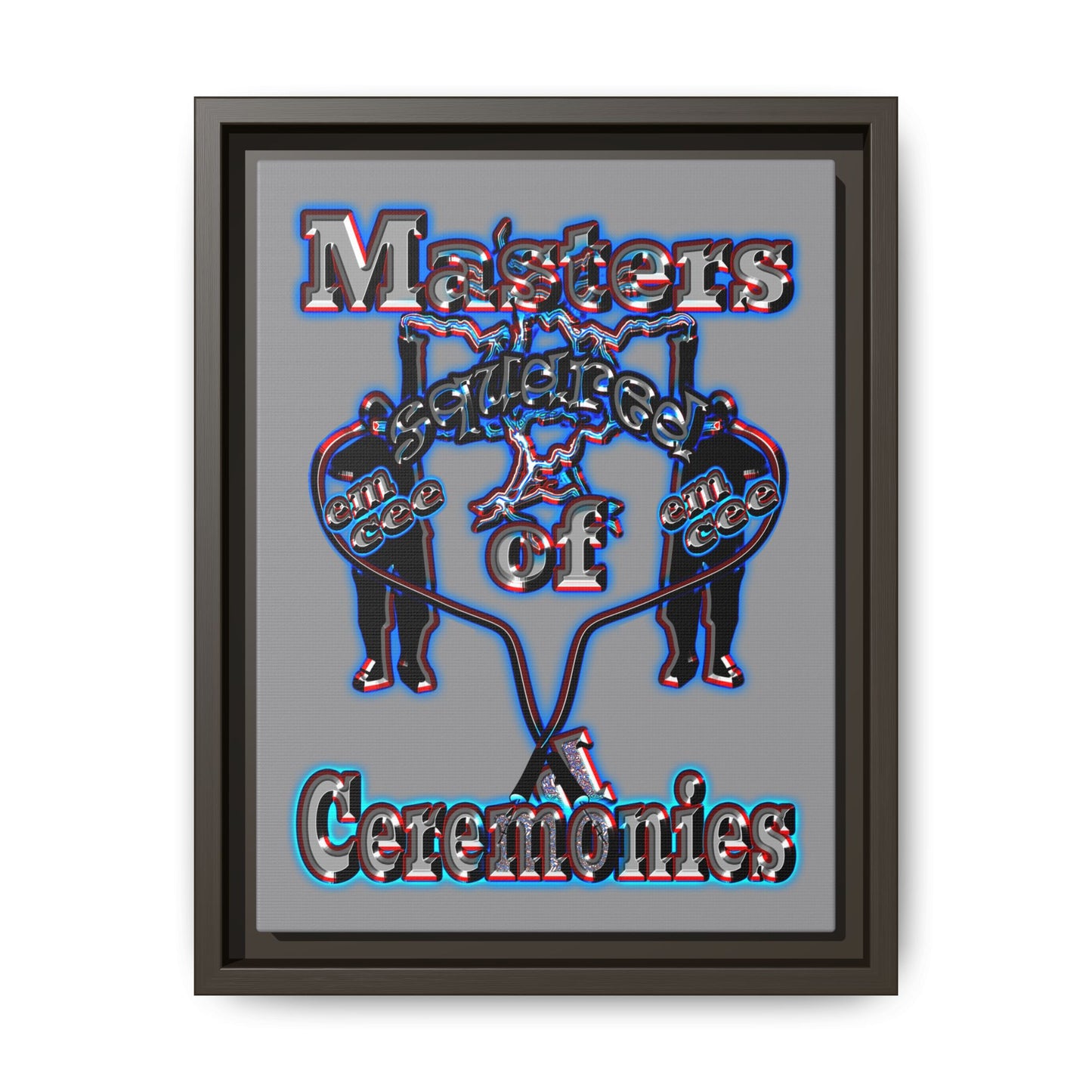 em cee squared - framed canvas art (grey)