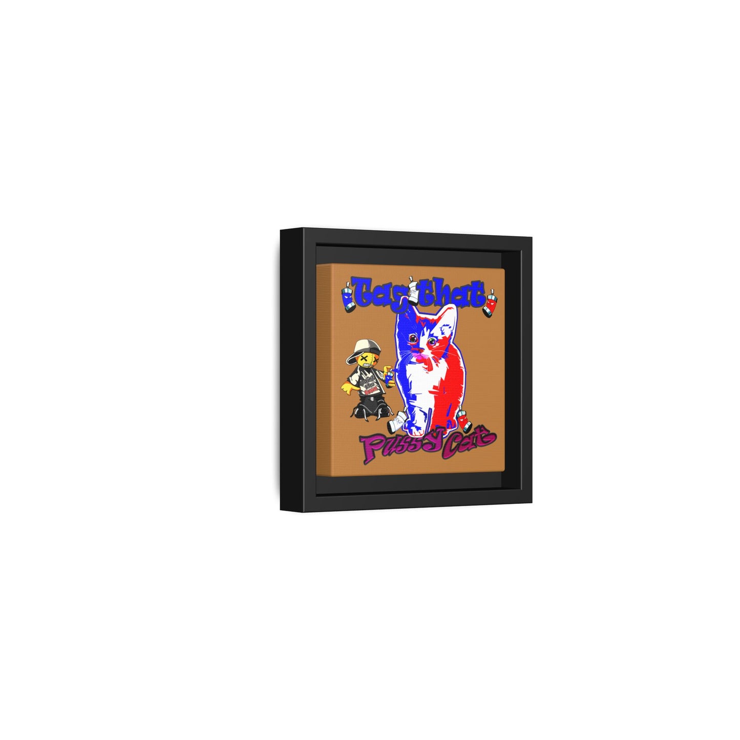 tag that - framed canvas art (light brown)