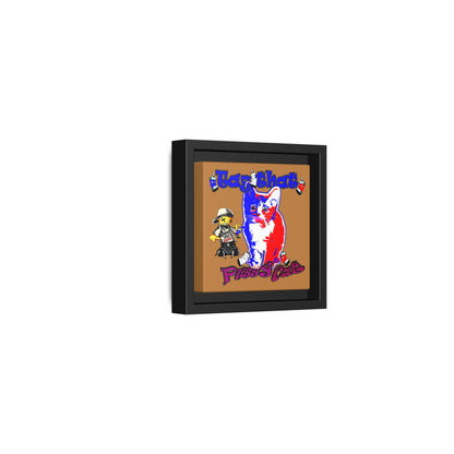 tag that - framed canvas art (light brown)