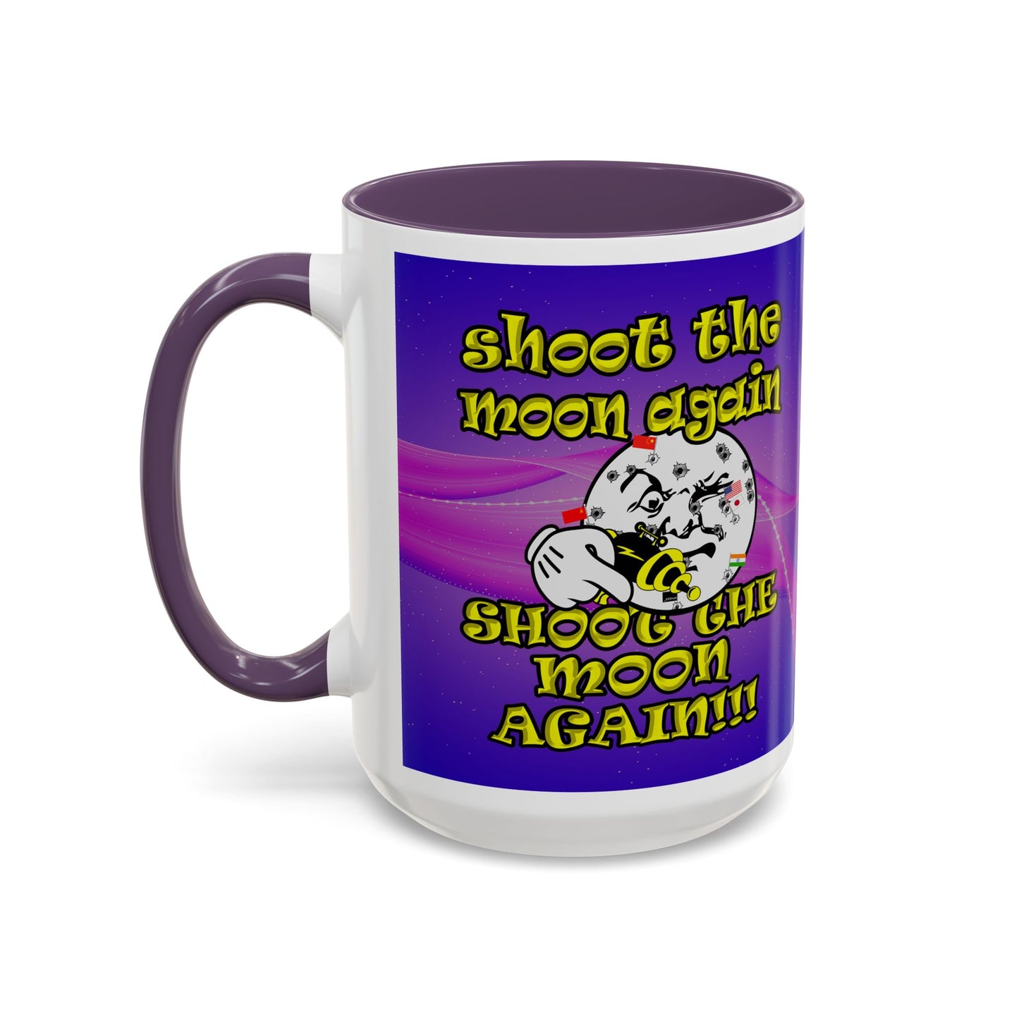 shoot the moon again - Accent Mug (purple-pink wave)