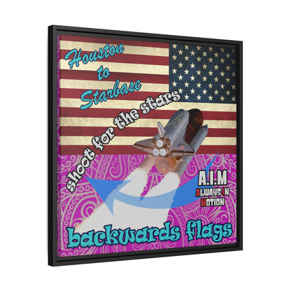 shoot for the stars - framed canvas art (pink swirl)