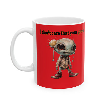 I don't care that your grey - White Mug (red)