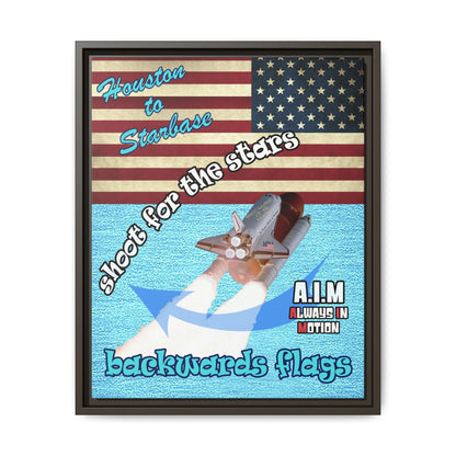 shoot for the stars - framed canvas art (faded blue)