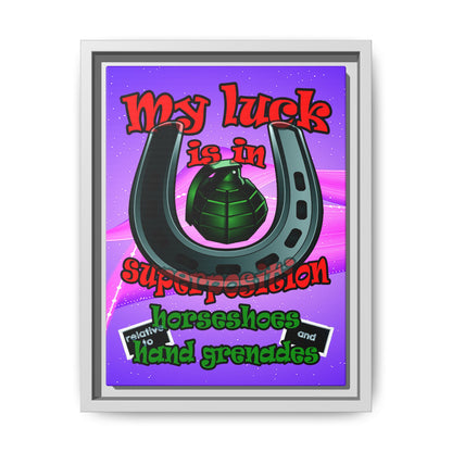 my luck - framed canvas art (purple-pink wave)