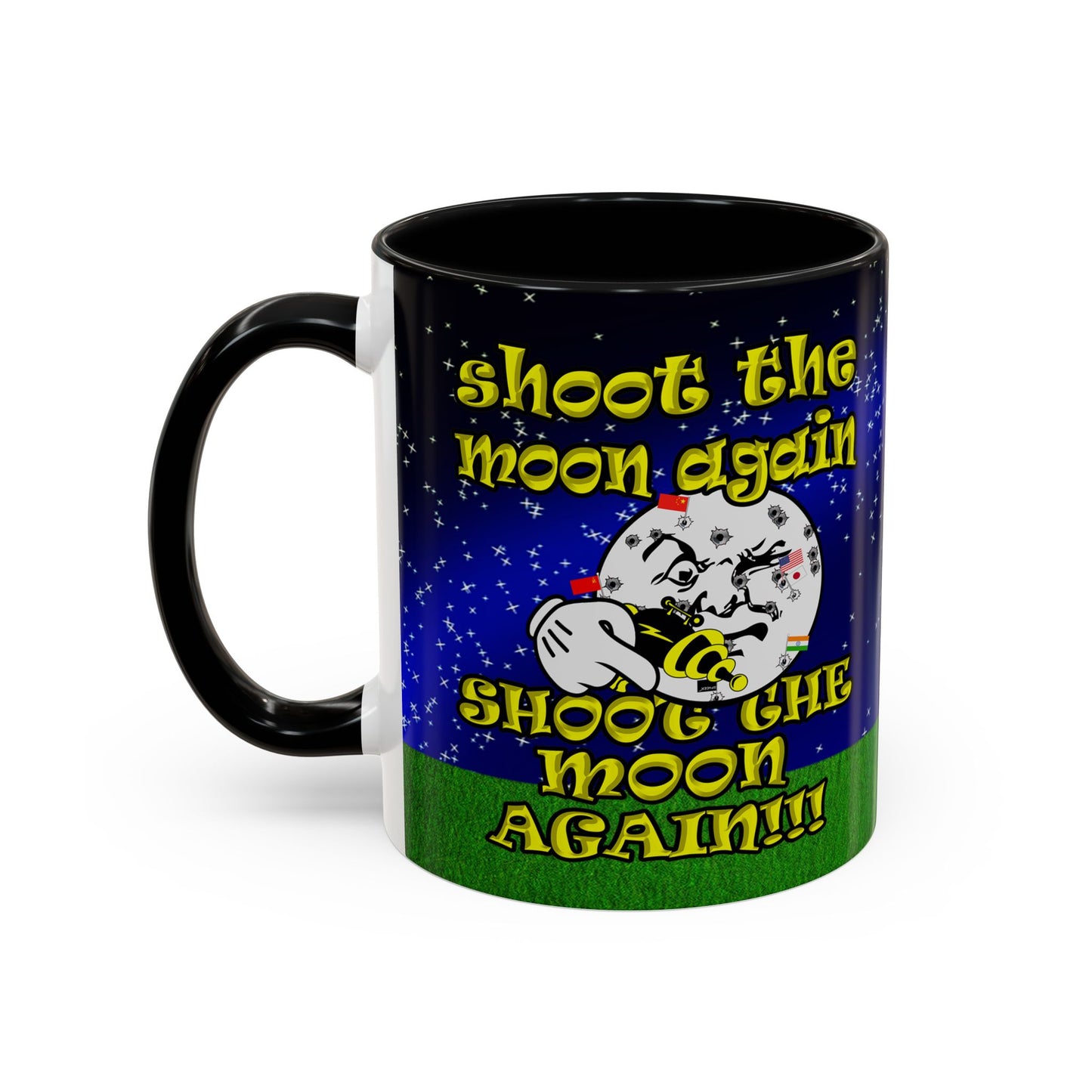 shoot the moon again - Accent Mug ('snoops' background)