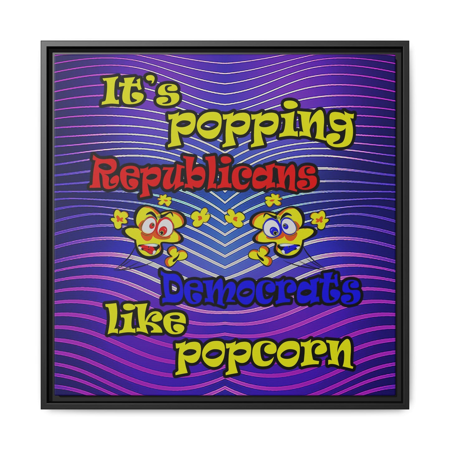 popping like popcorn - framed canvas art (purple wave)