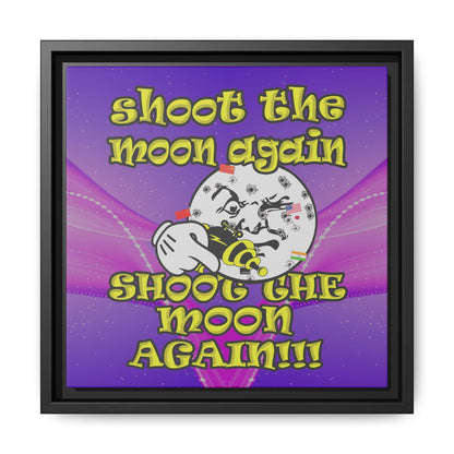 shoot the moon again - framed canvas art (purple-pink wave)