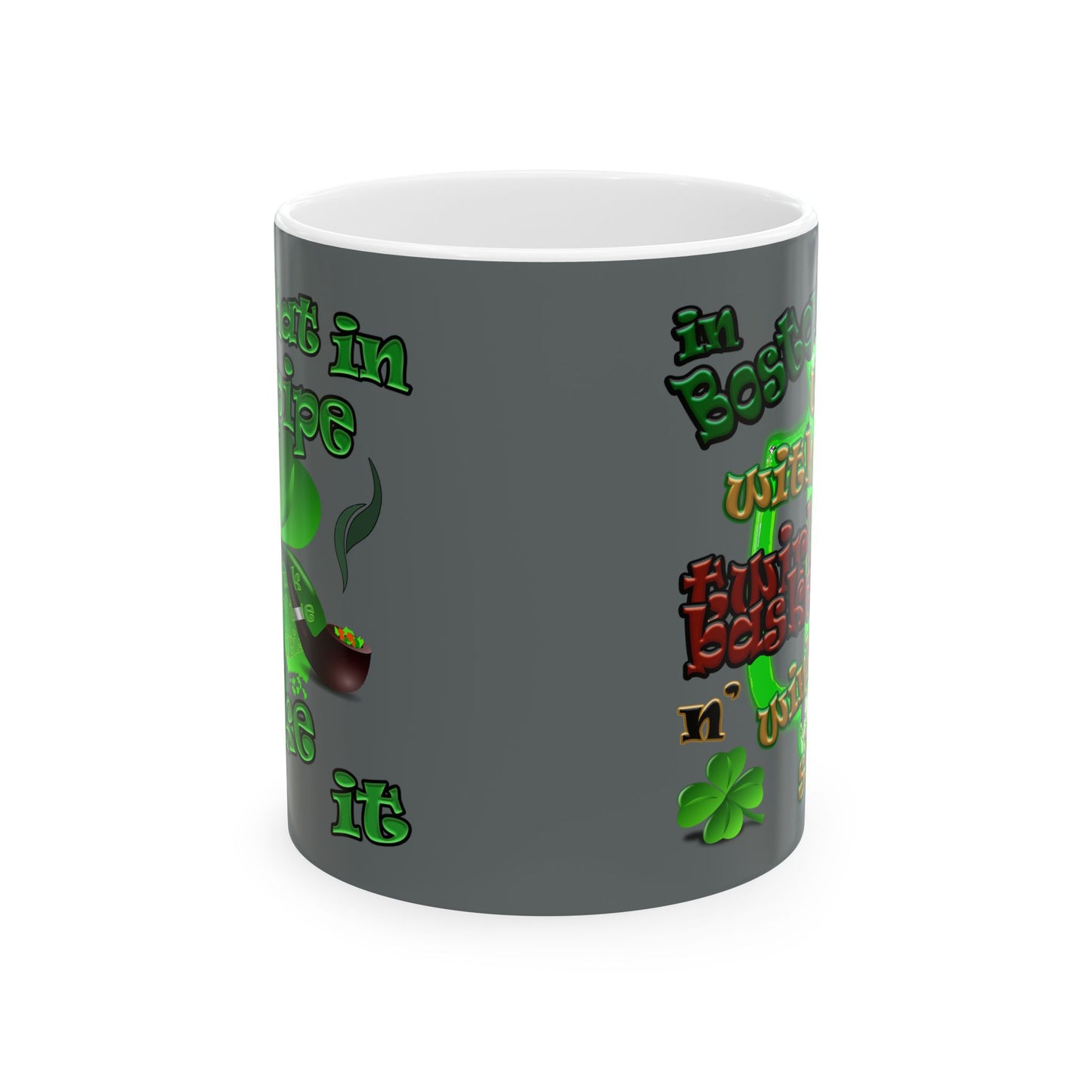 celtics logo - White Mug (dark grey)