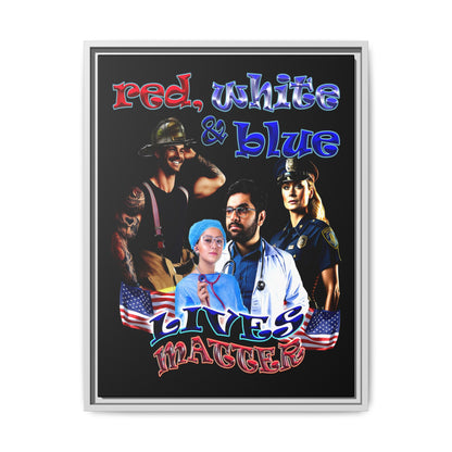 rw&b lives matter - framed canvas art (black)