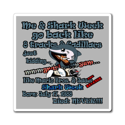 shark week - Magnets - (light grey)