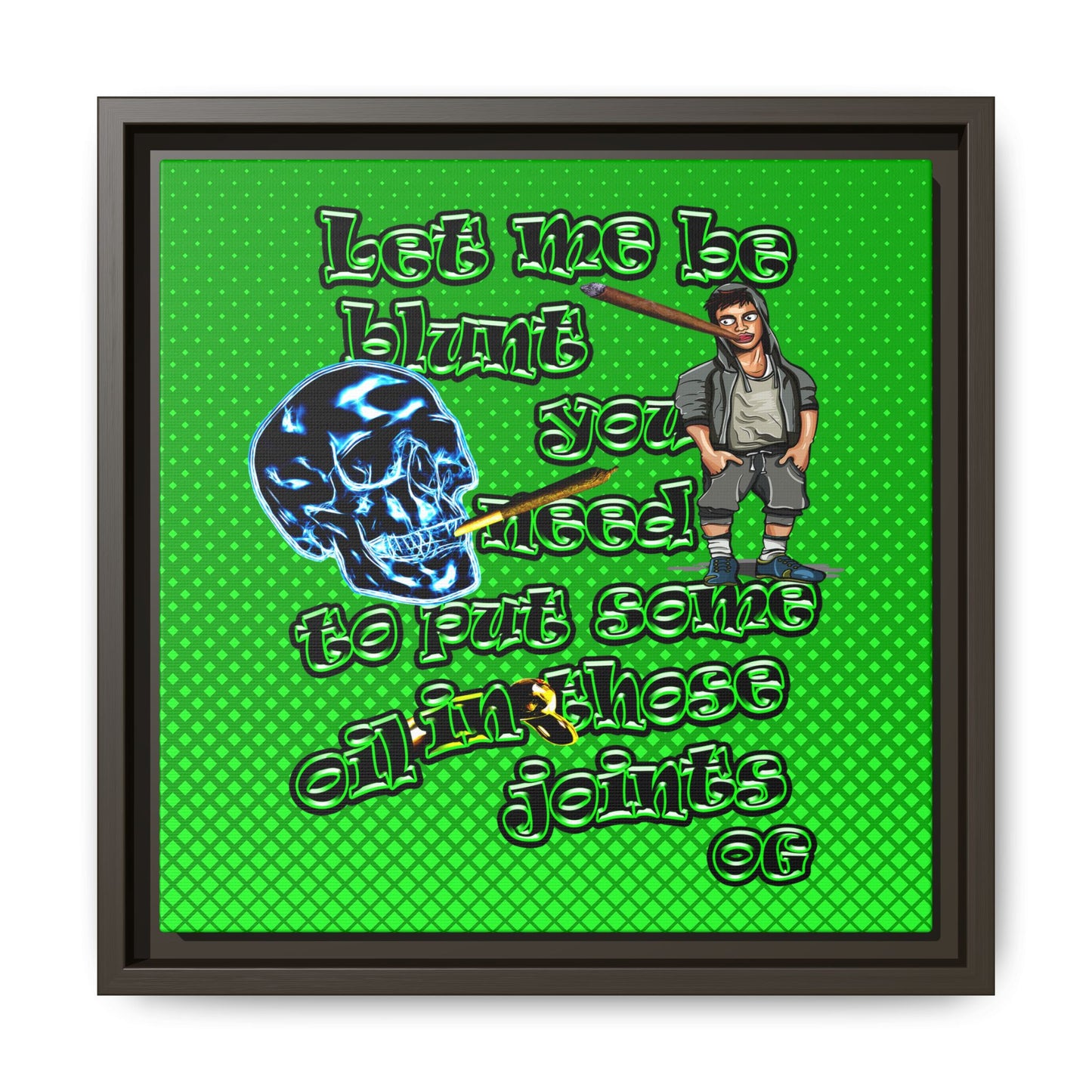 og - framed canvas art (logo green)