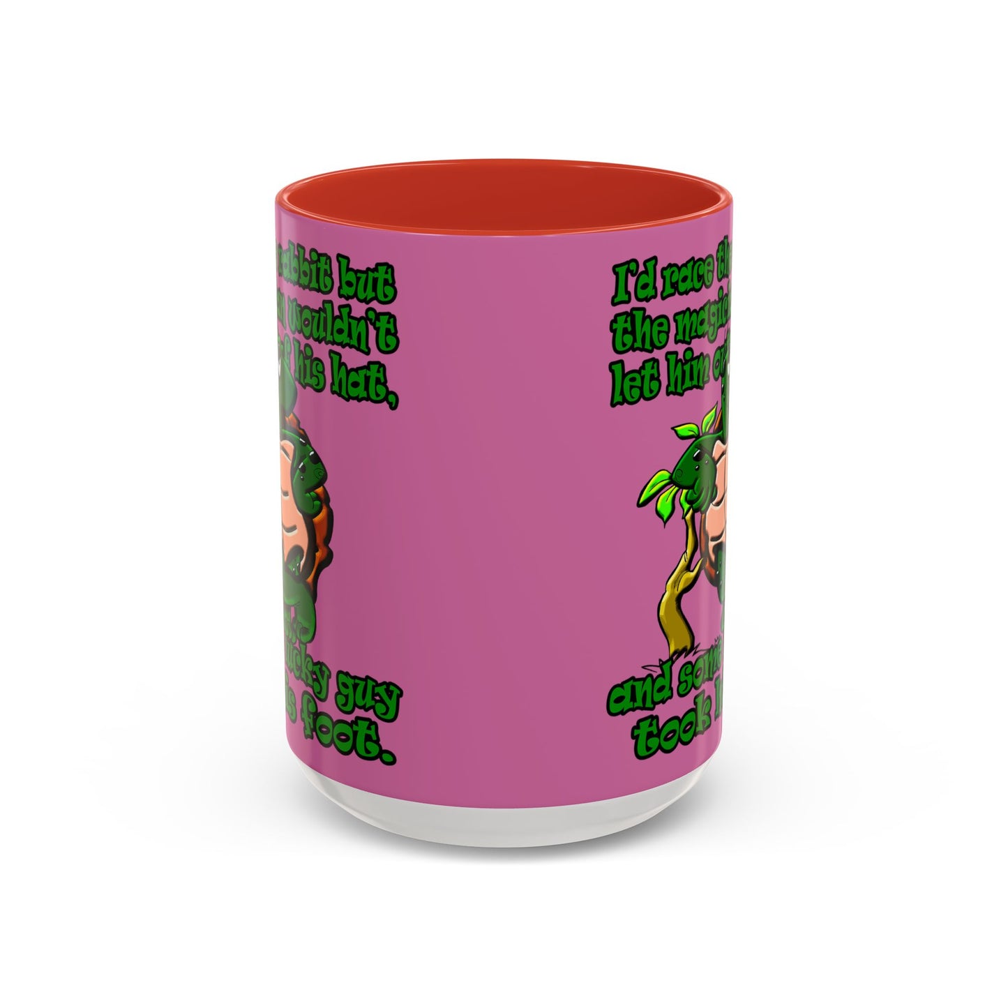 turtle race - Accent Mug (light pink)