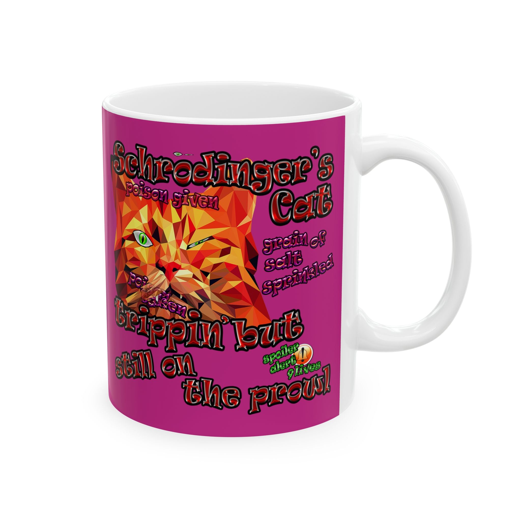 schrodinger's cat - White Mug (pink)
