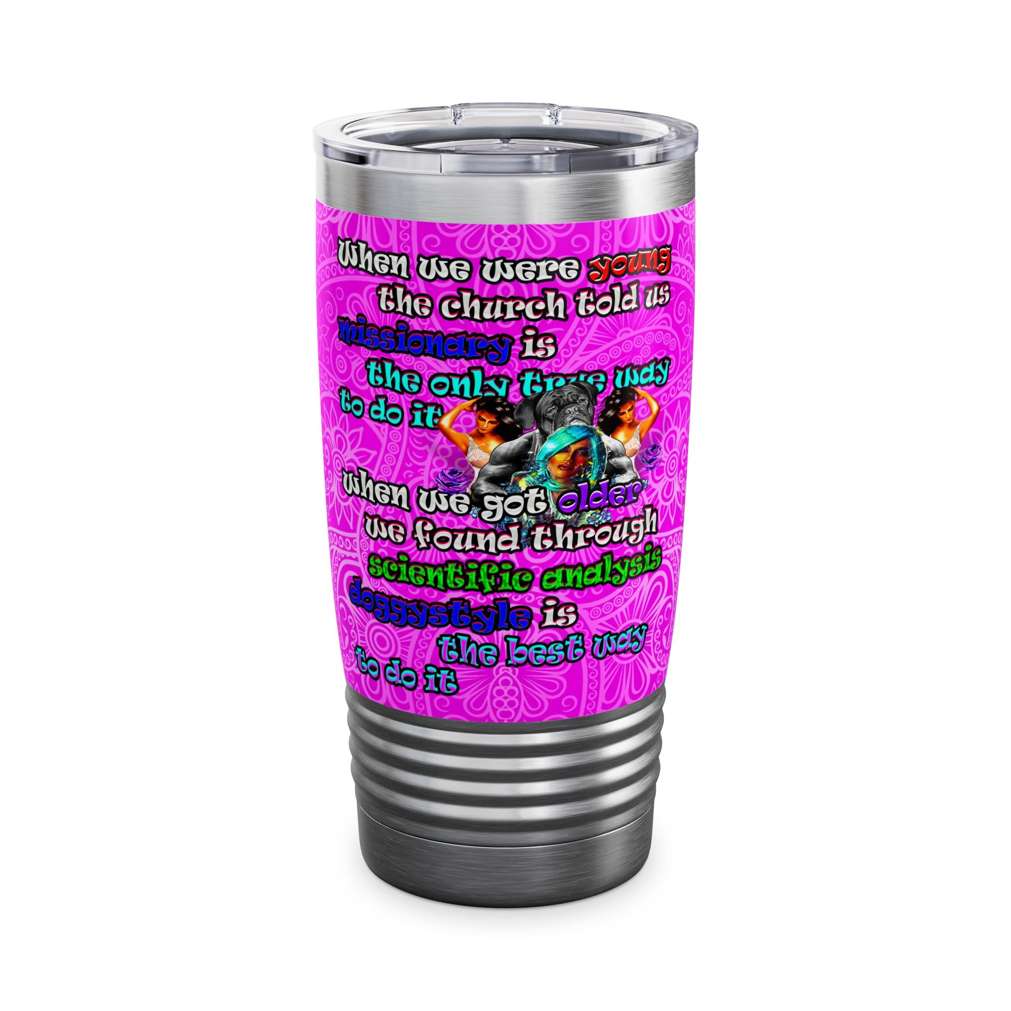 doggystyle - Ringneck Tumbler, 20oz (pink swirl)