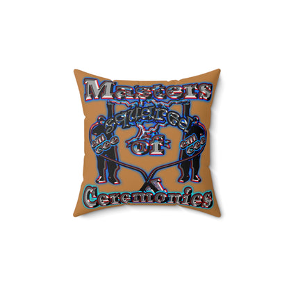 em cee squared - Spun Polyester Square Pillow - (light brown)