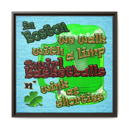 celtics logo - framed canvas art (faded blue)