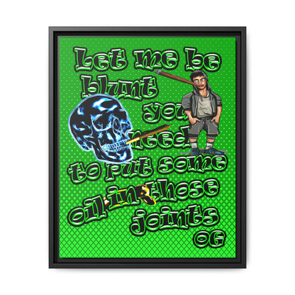 og - framed canvas art (logo green)