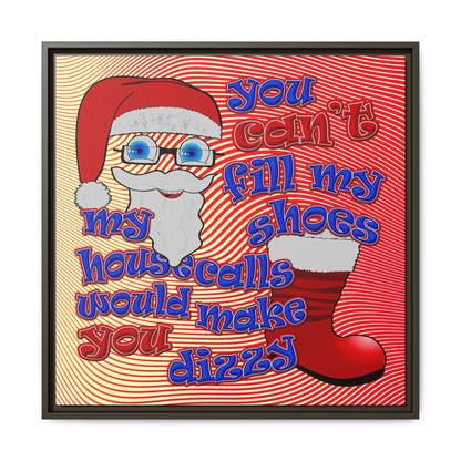 santa's shoes - framed canvas art (yellow-orange wave)