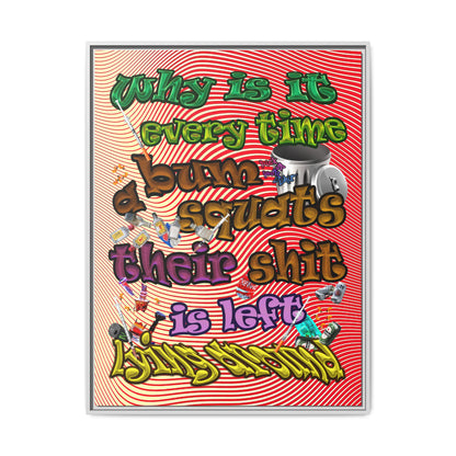 the bum's shit - framed canvas art (yellow-orange wave)