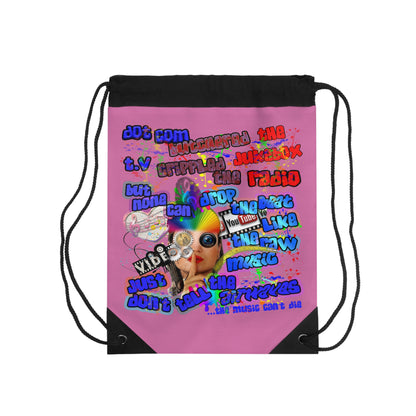 drop the beat - Drawstring Bag (light pink)