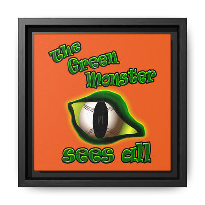 green monster - framed canvas art (orange)