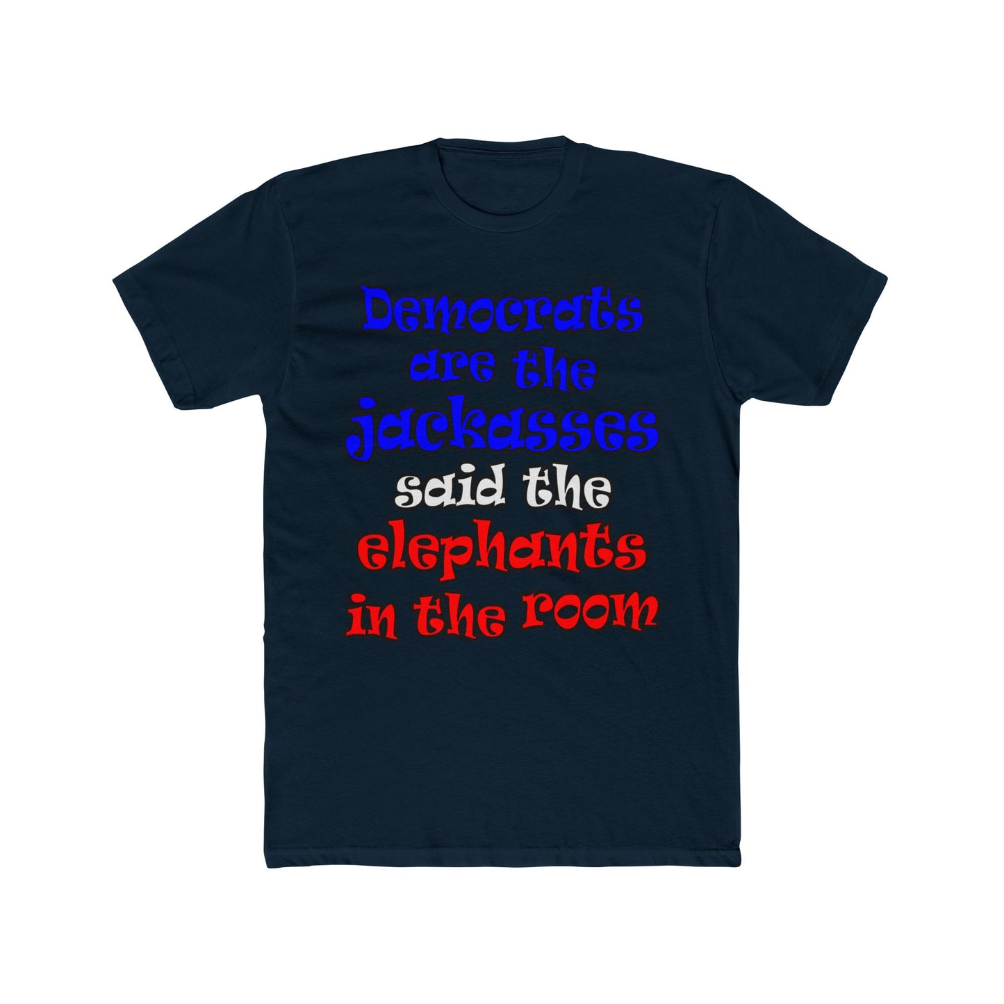 donkeys and elephants - Men's Cotton Crew Tee