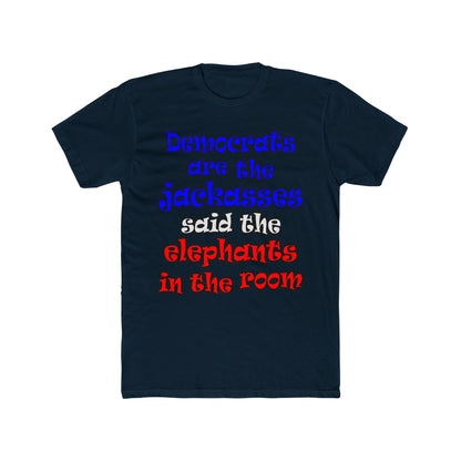 donkeys and elephants - Men's Cotton Crew Tee