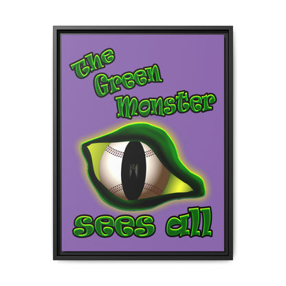 green monster - framed canvas art (light purple)