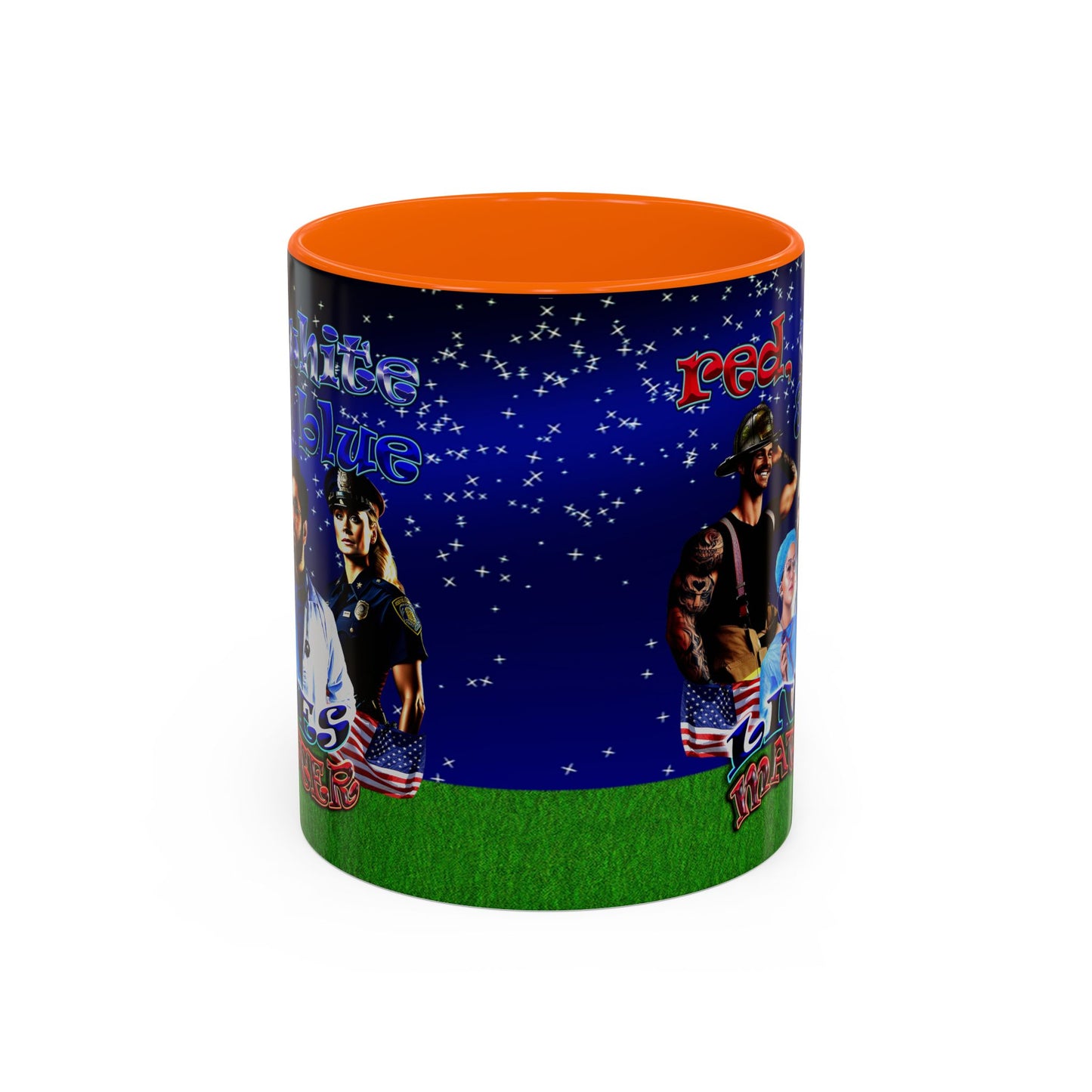 rw&b lives matter - Accent Mug ('snoops' background)