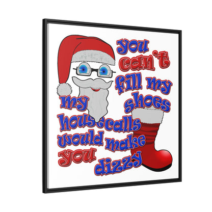 santa's shoes - framed canvas art (white)
